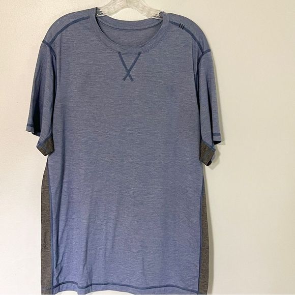lululemon athletica Other - Lululemon Men’s T.H.E. Crew T Shirt XL Heathered Dark Cobalt 4 Way Stretch